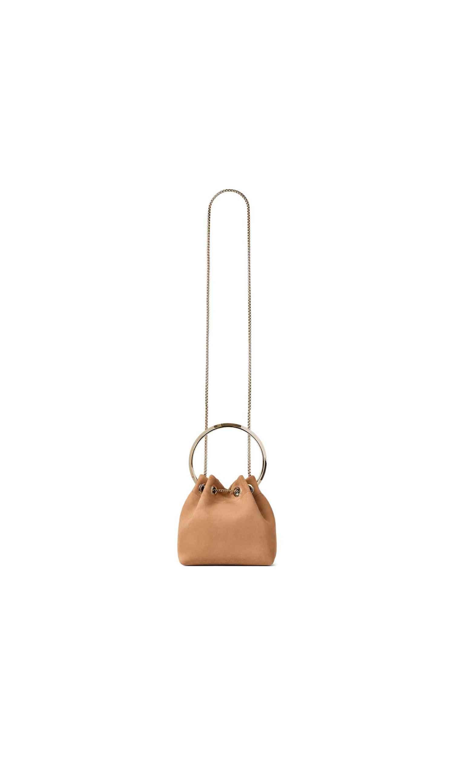 Jimmy Choo Suede Toffee Bag with Pearl Closure Glam Steals