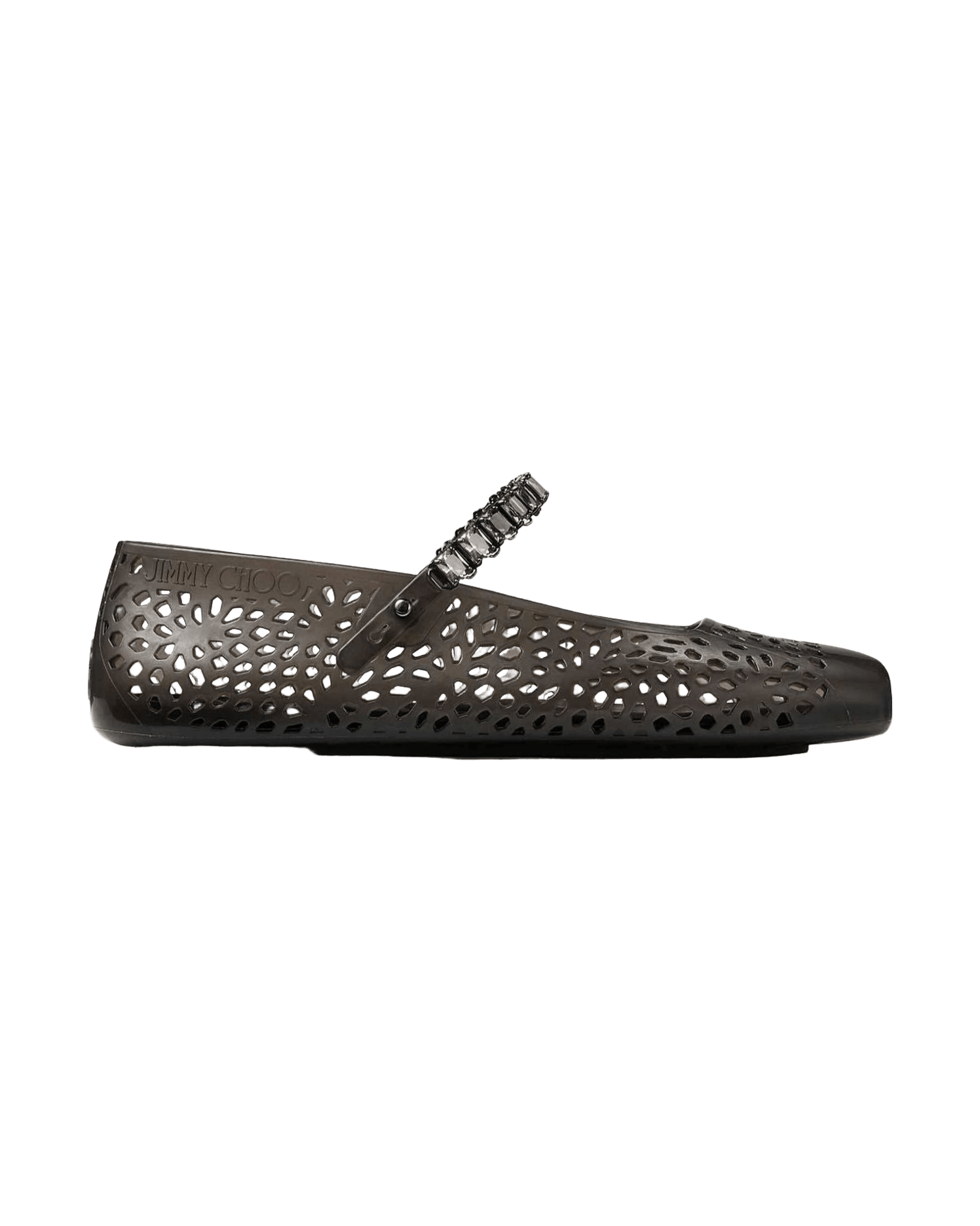 Jimmy Choo Crystal Embellished Jelly Ballerina Flats Flats