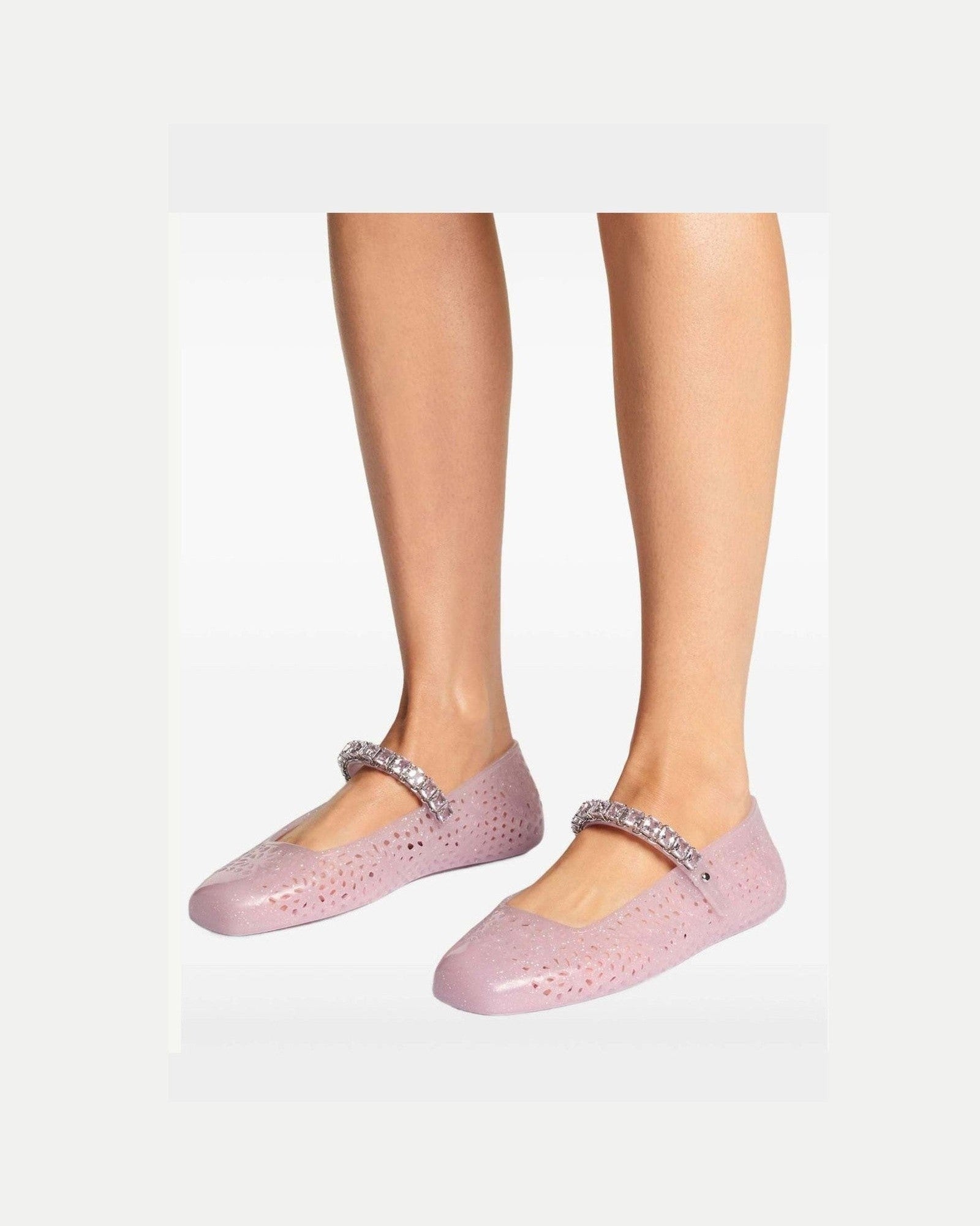 Jimmy Choo The Jelly Ballerina Flats with Crystal Embellishment Glam Steals