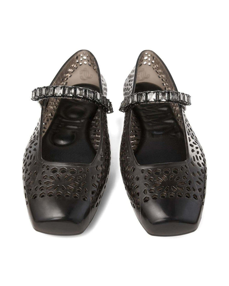 Jimmy Choo The Jelly Ballerina Flats with Crystal Embellishment Glam Steals