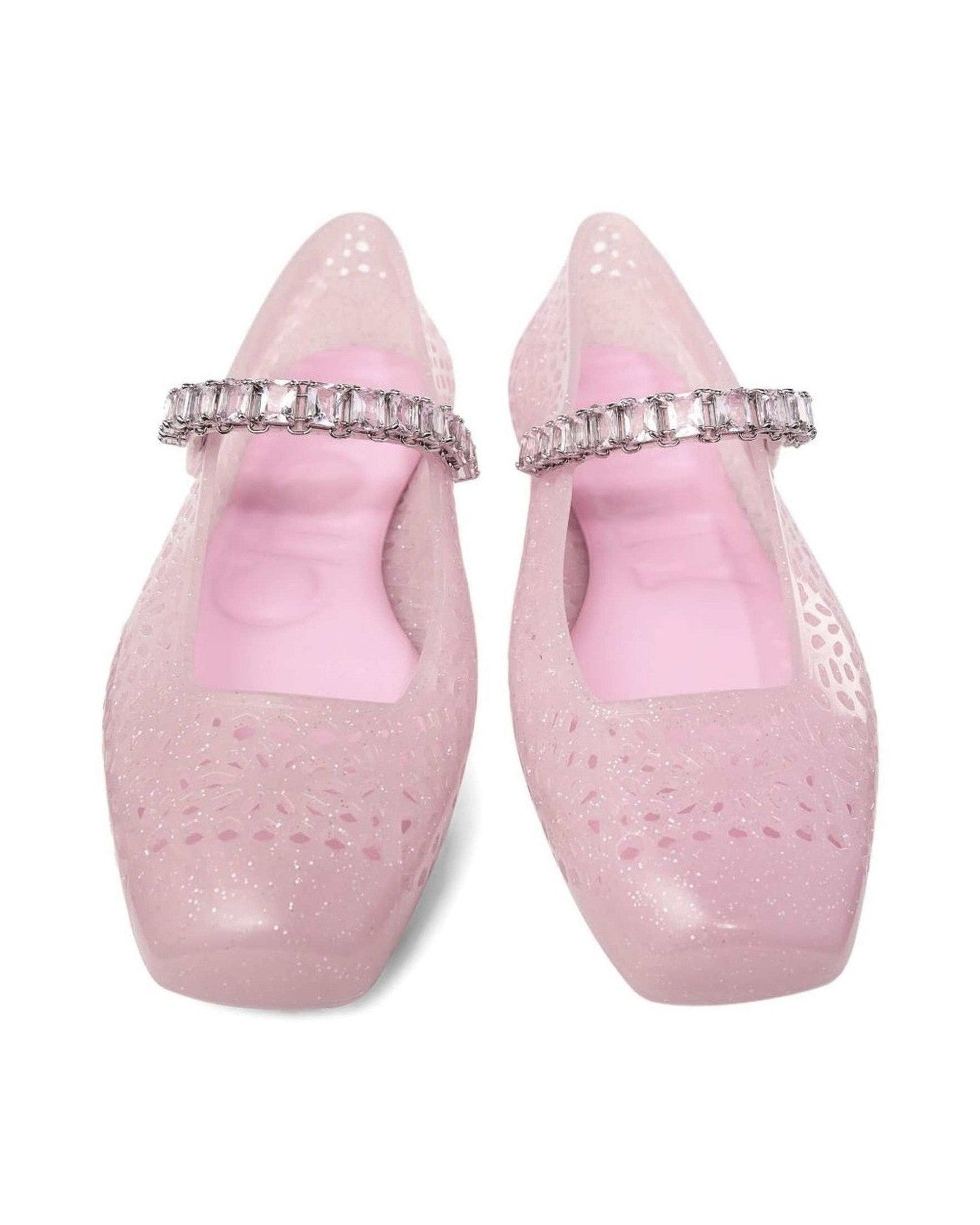Jimmy Choo The Jelly Ballerina Flats with Crystal Embellishment Glam Steals