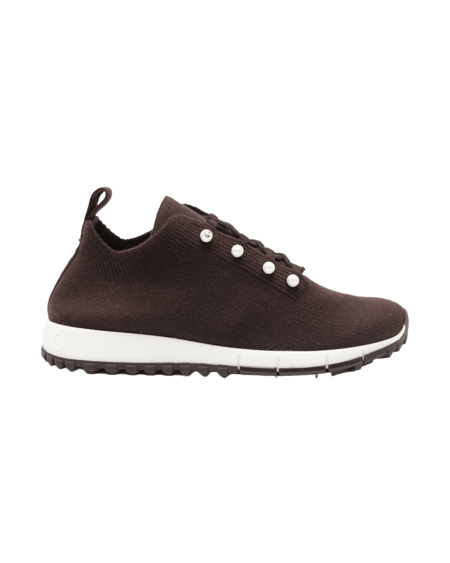Jimmy Choo Pearl Button Veles Cashmere Mélange Knit Trainers Sneakers