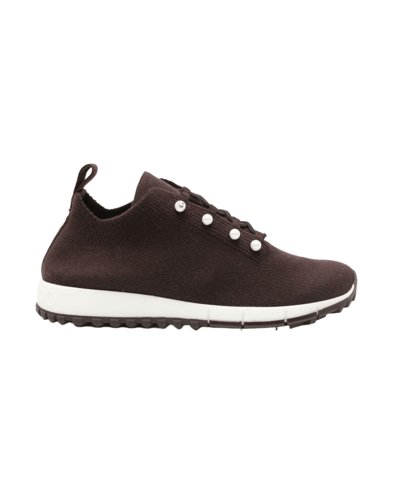Jimmy Choo Veles Cashmere Melange Knit Trainers With Pearl Buttons Glam Steals