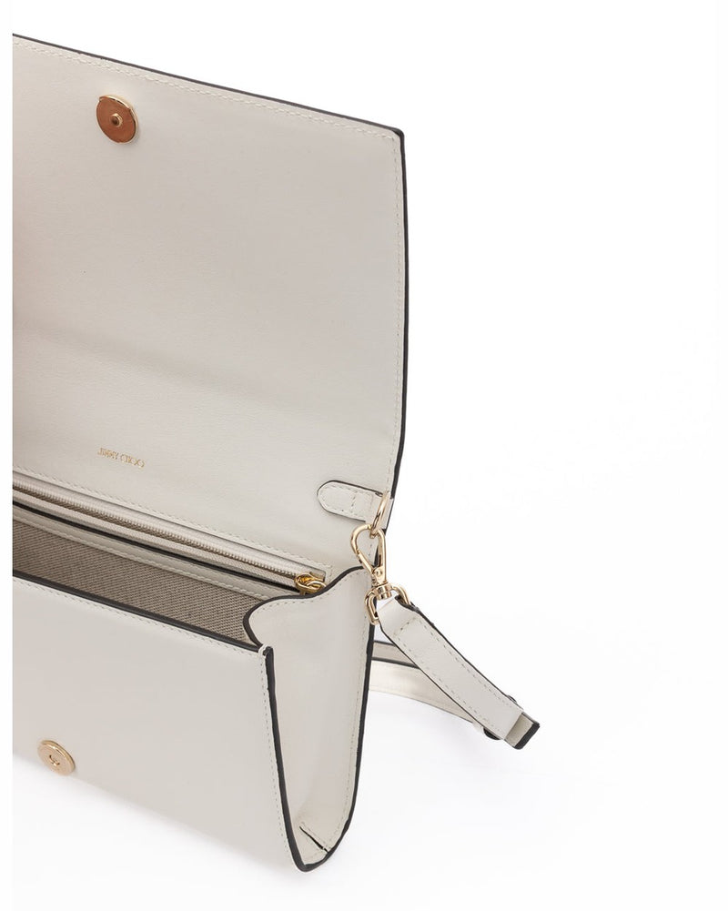 Jimmy Choo White Leather Avenue Shoulder Strap Bag Glam Steals