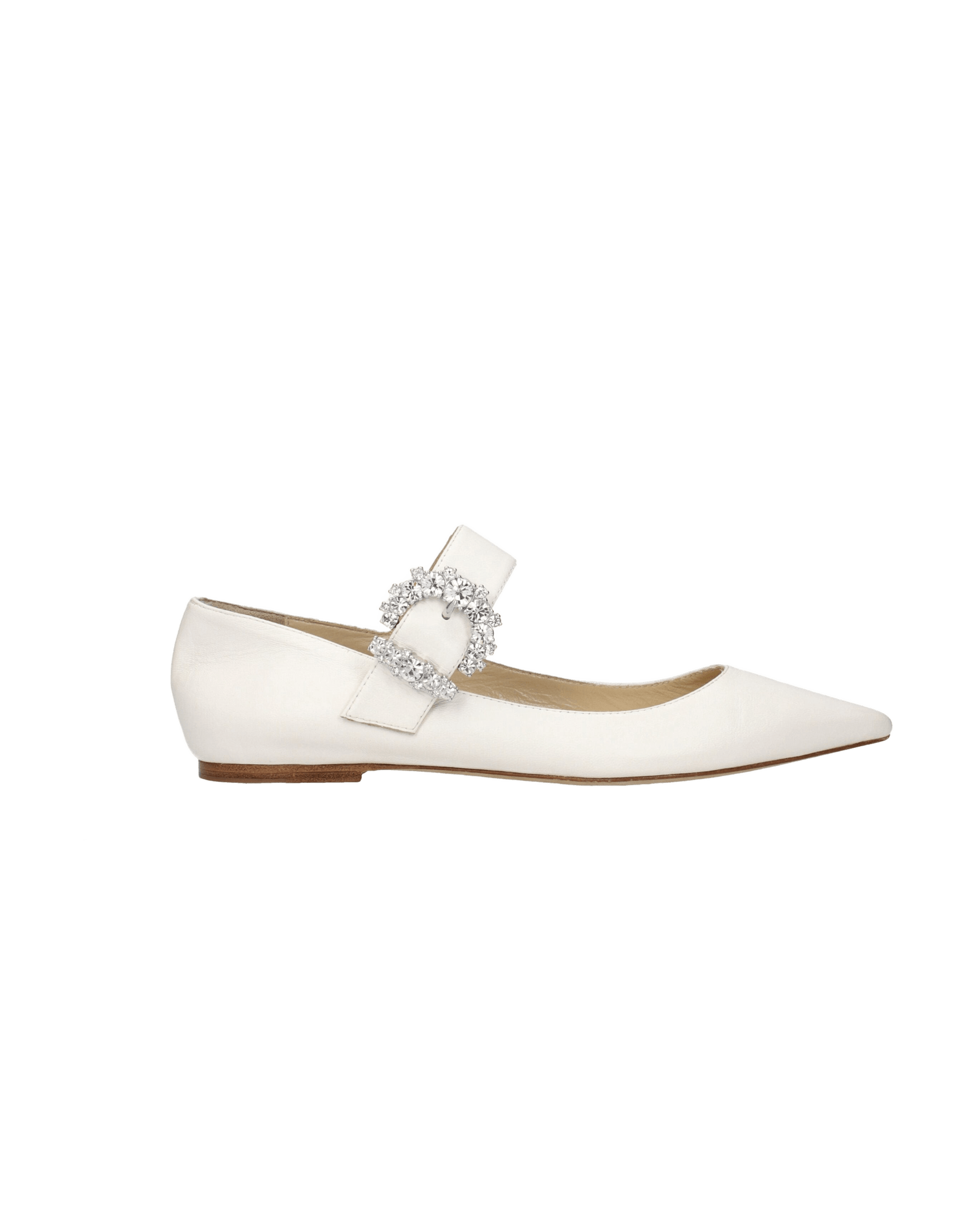 Jimmy Choo White Leather Ballet Flats