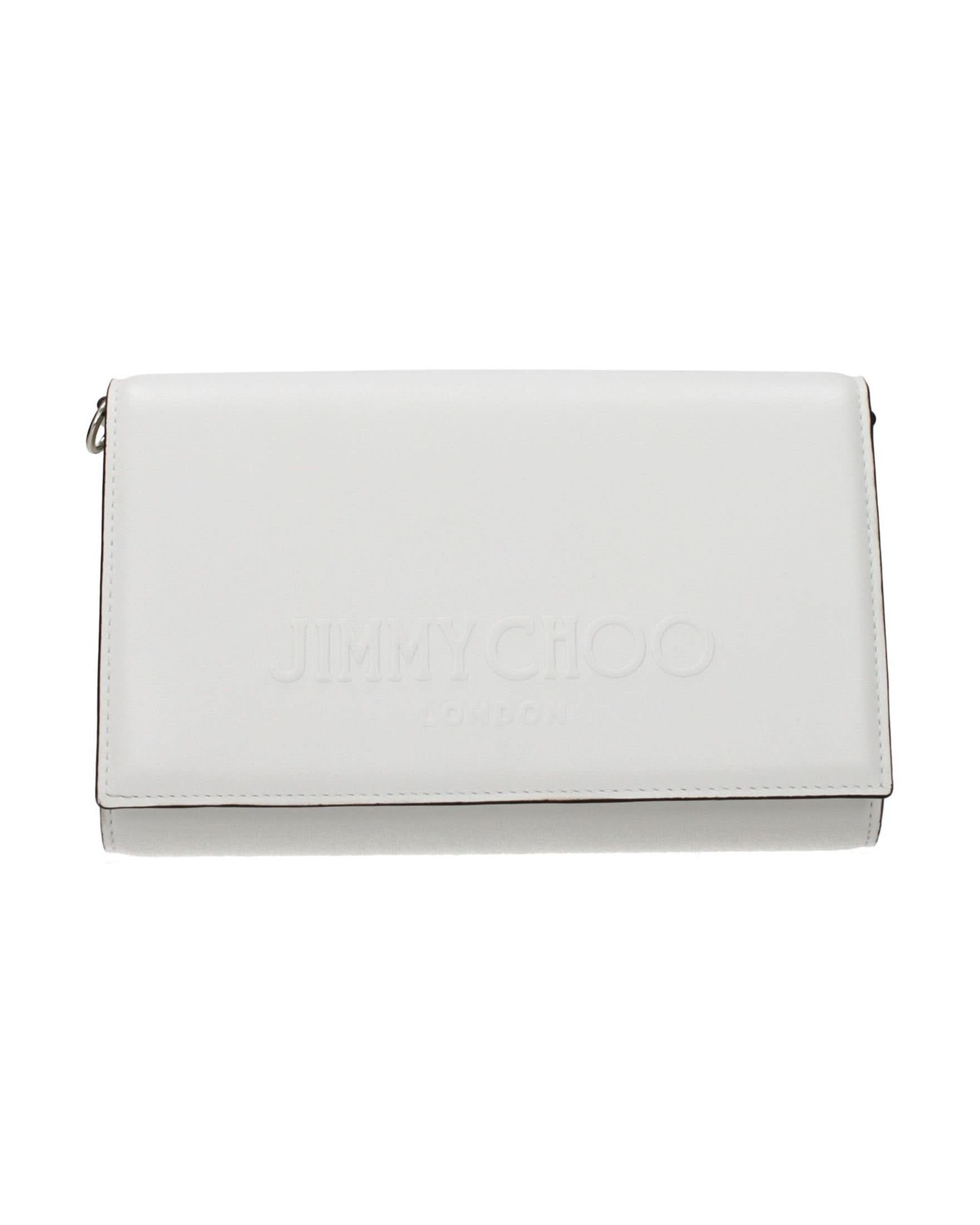 Jimmy Choo White Leather Clutch Bag 