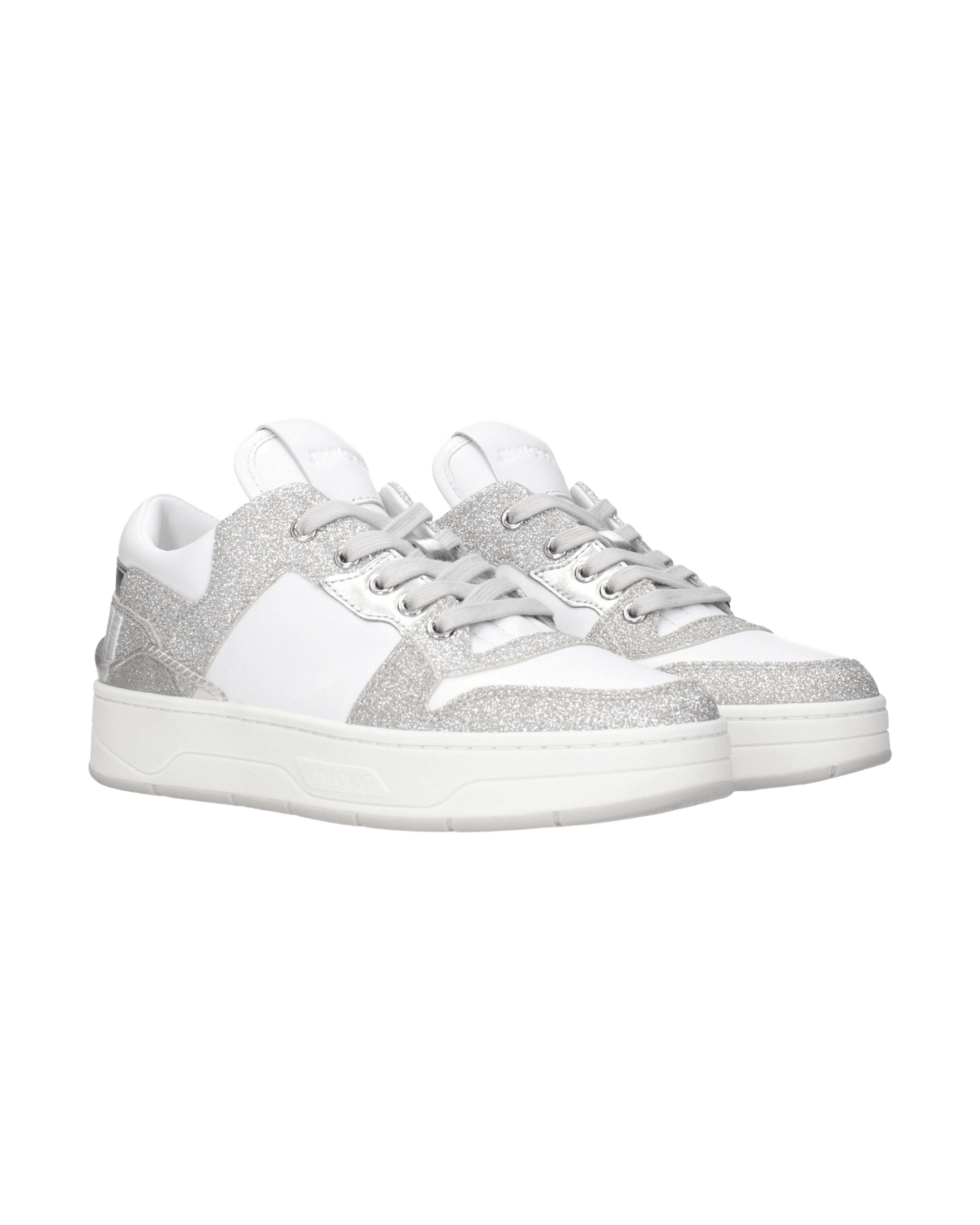 Jimmy Choo White Leather Low Top Glam Steals
