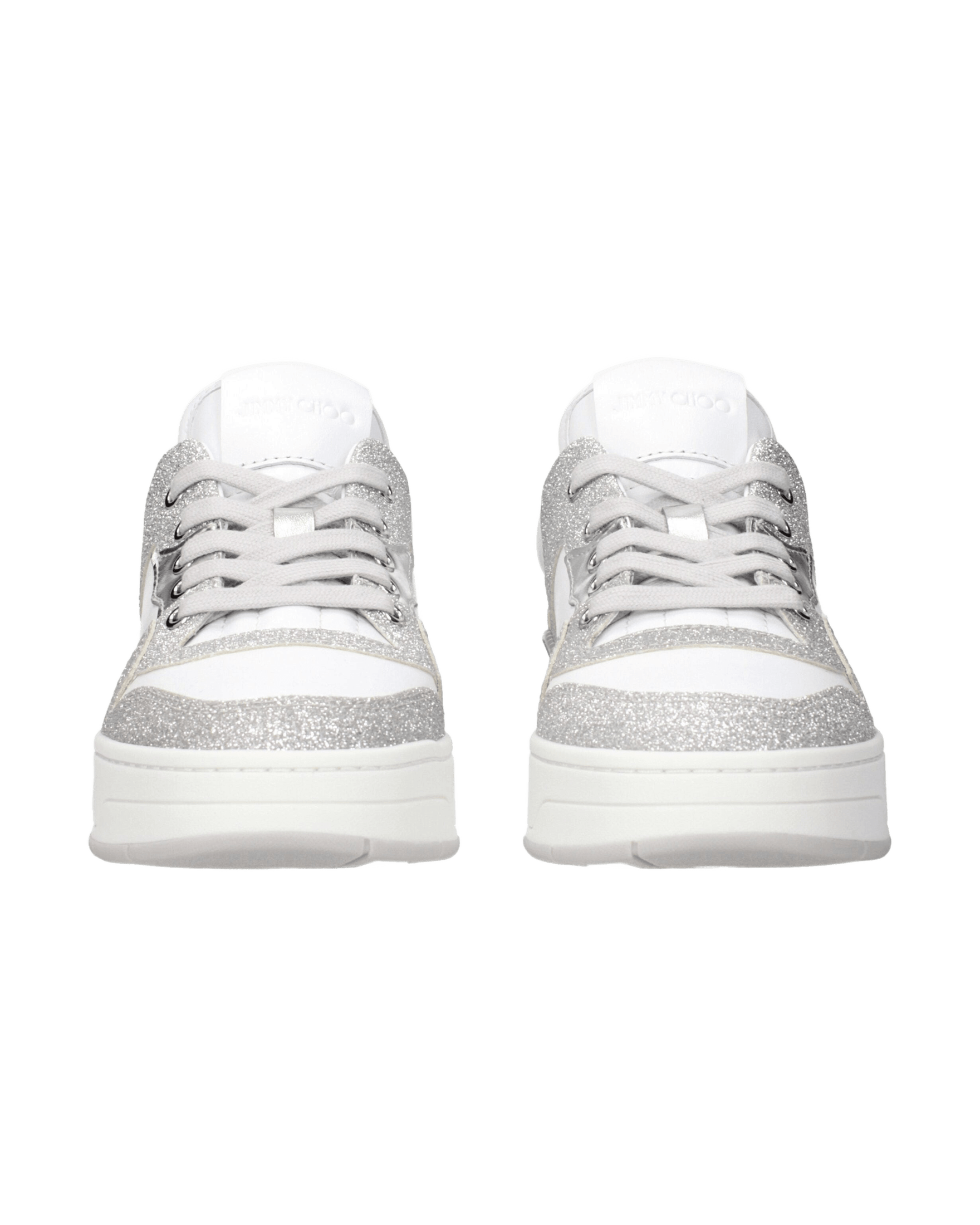 Jimmy Choo White Leather Low Top Glam Steals