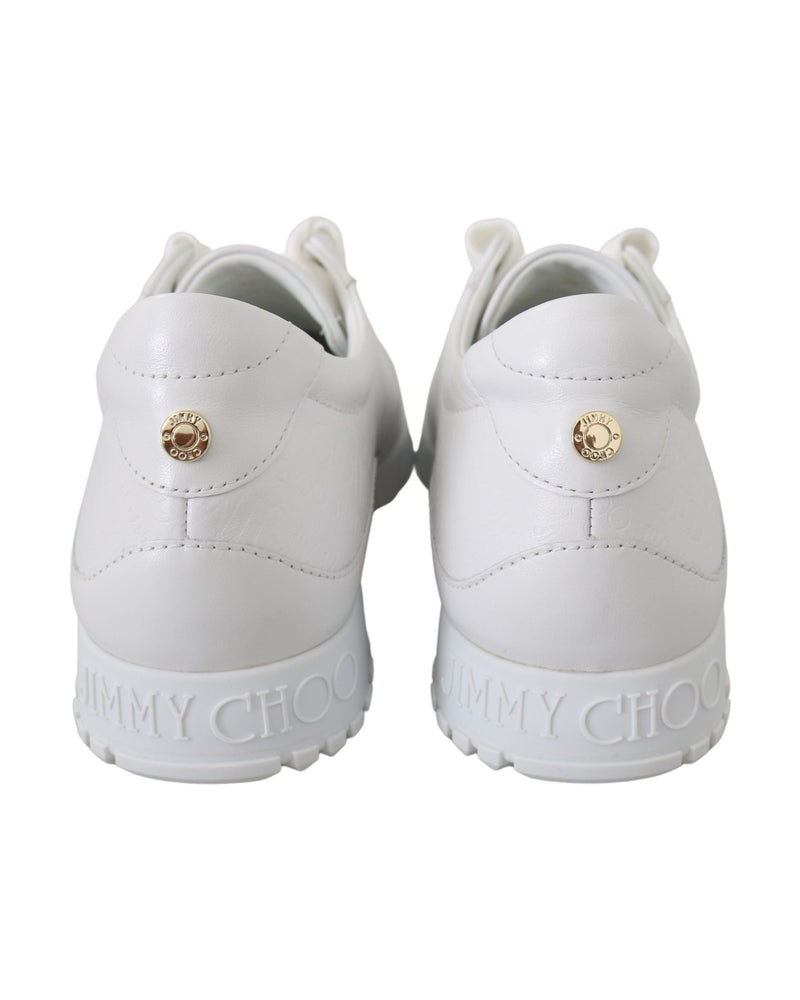 Jimmy Choo White Leather Monza Sneakers Glam Steals