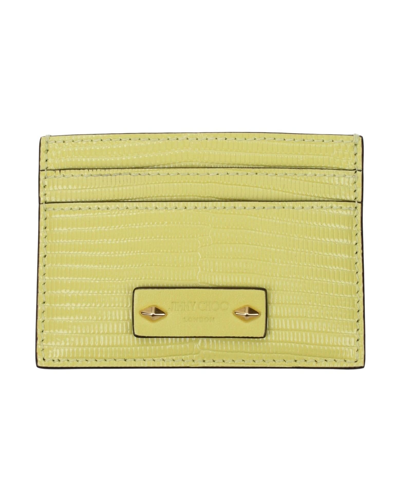 Jimmy Choo Yellow Leather Cardholder 