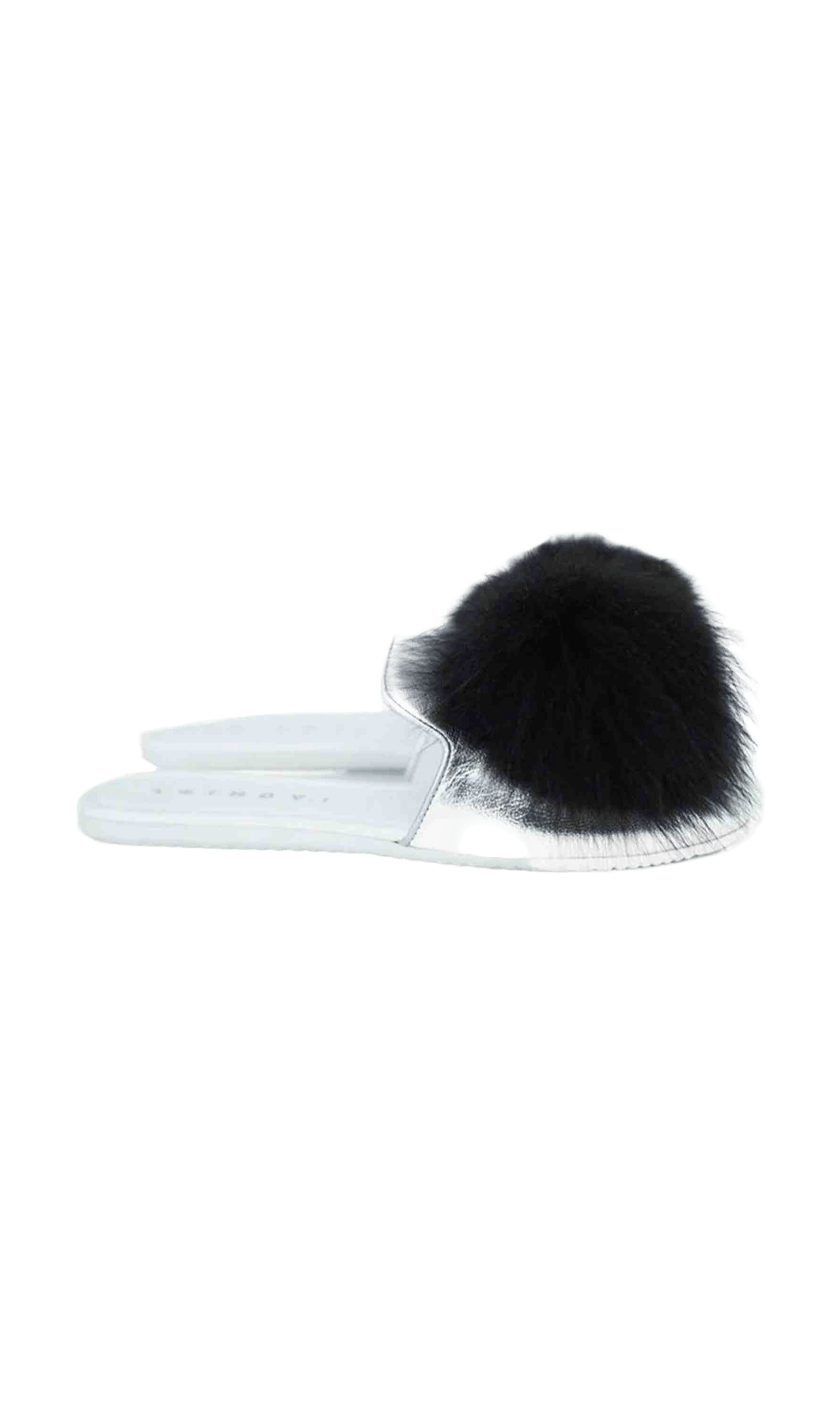 Joshua Sanders Leather And Fur Mules Glam Steals