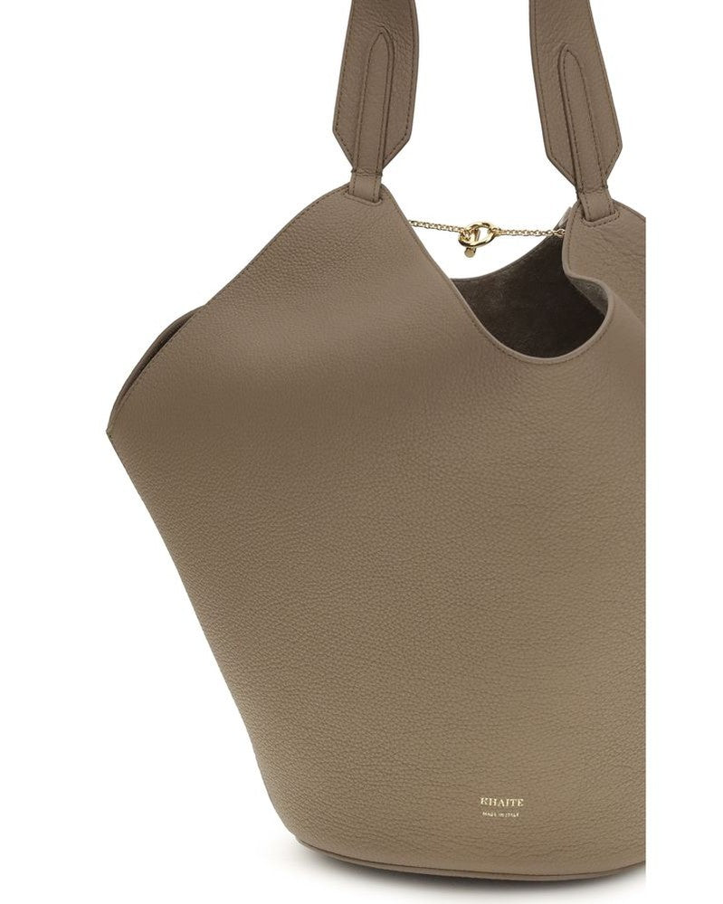 Khaite Beige Calf Leather Bos Taurus Shoulder Bag Glam Steals