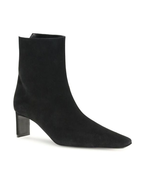 Khaite Black Calf Leather Bos Taurus Ankle Boots Glam Steals