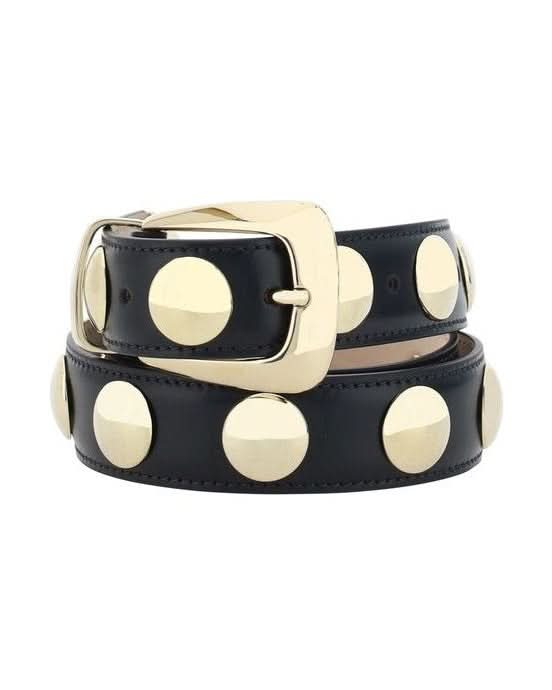 Khaite Black Calf Leather Bos Taurus Belt Belts