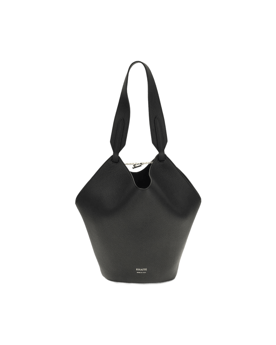 Khaite Black Calf Leather Bos Taurus Shoulder Bag Glam Steals