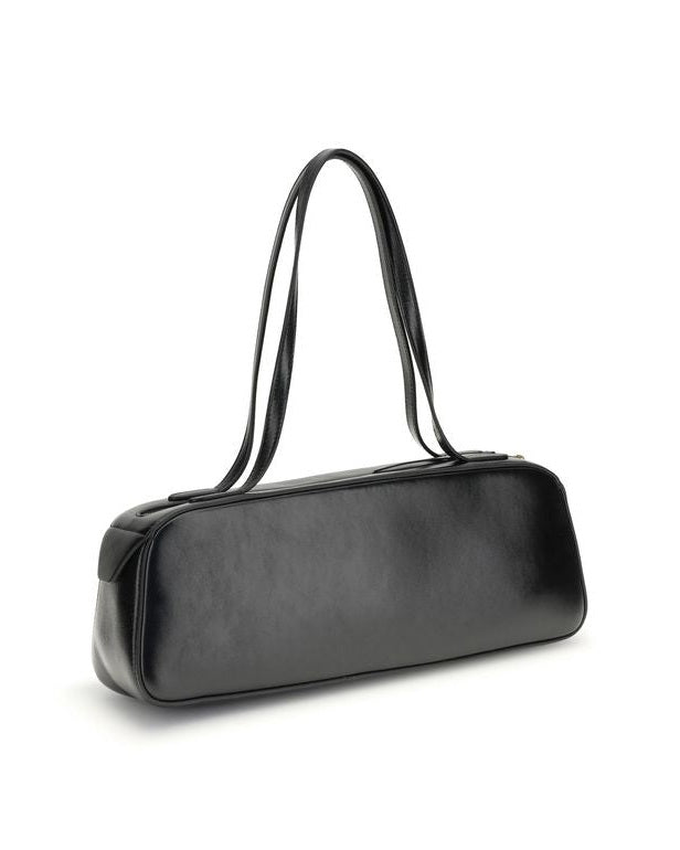 Khaite Black Calf Leather Bos Taurus Shoulder Bag Glam Steals
