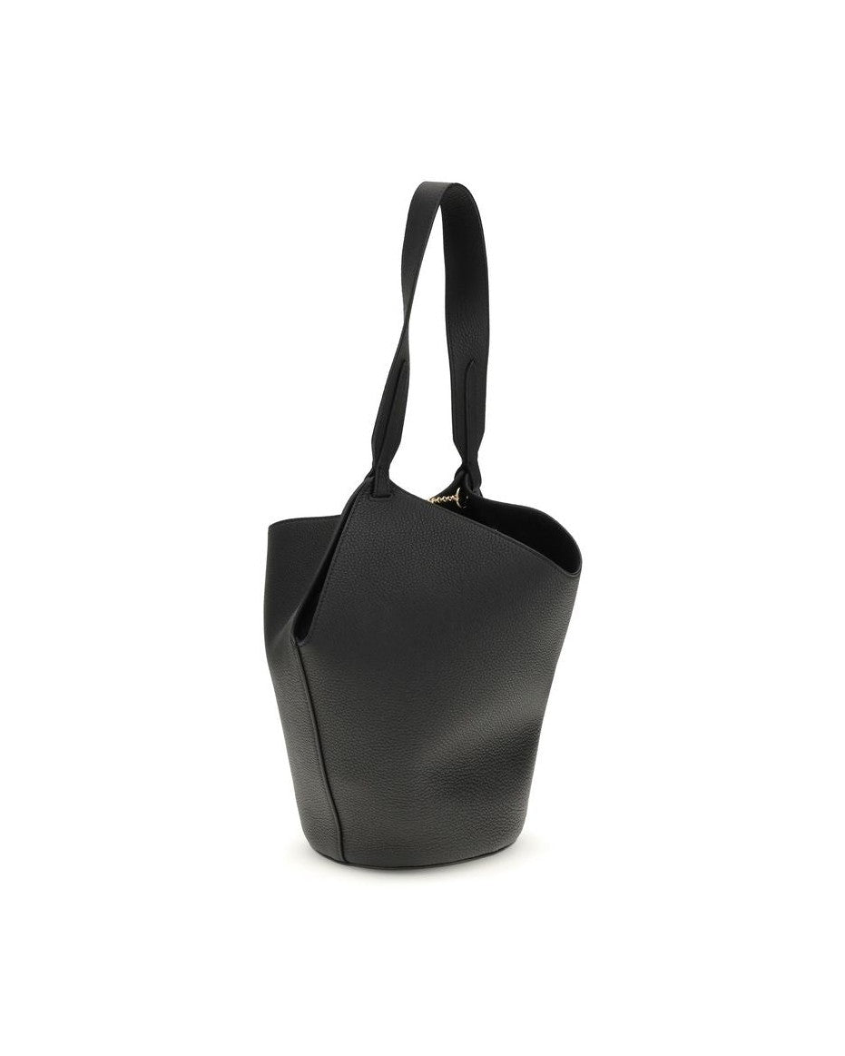 Khaite Black Calf Leather Bos Taurus Shoulder Bag Glam Steals