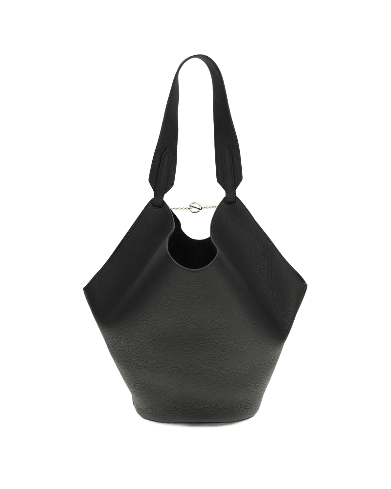 Khaite Black Calf Leather Bos Taurus Shoulder Bag Glam Steals