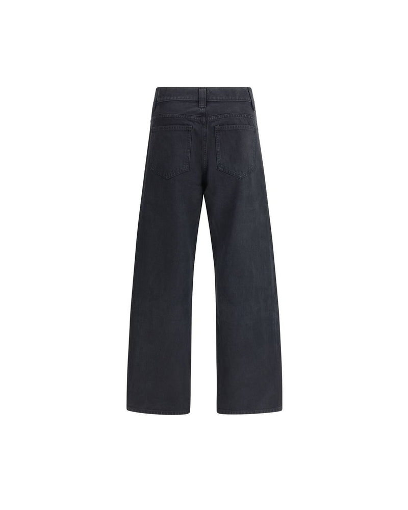 Khaite Black Cotton Straight Leg Jeans Glam Steals