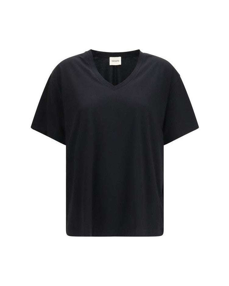 Khaite Black Cotton T-shirt Glam Steals