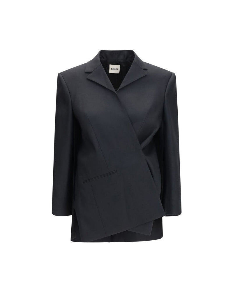 Khaite Black Wool Oves Aries Full Length Jacket Glam Steals
