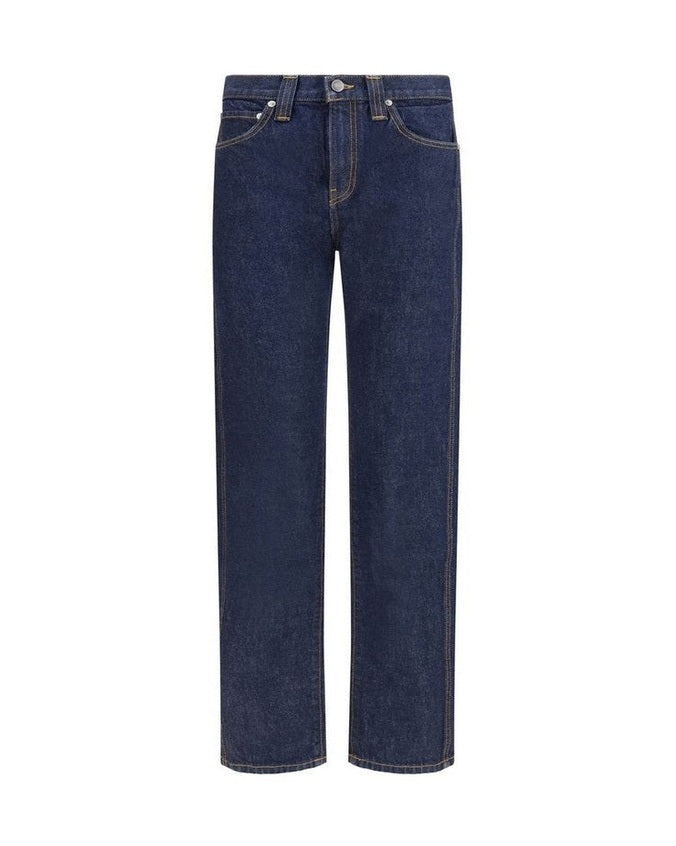 Khaite Blue Cotton Straight Leg Jeans 