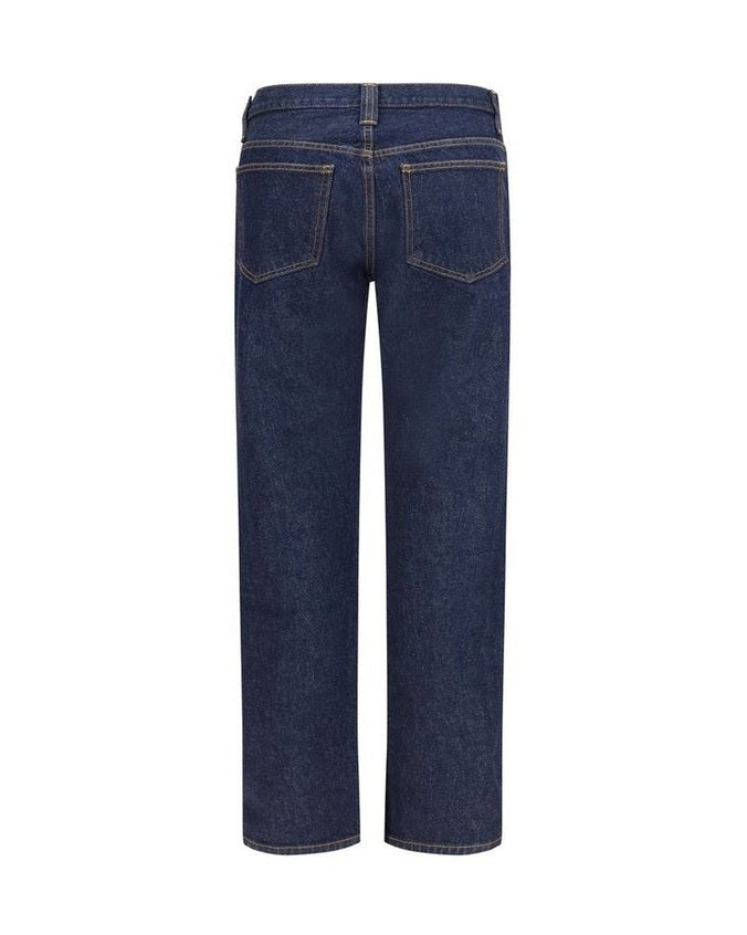 Khaite Blue Cotton Straight Leg Jeans 