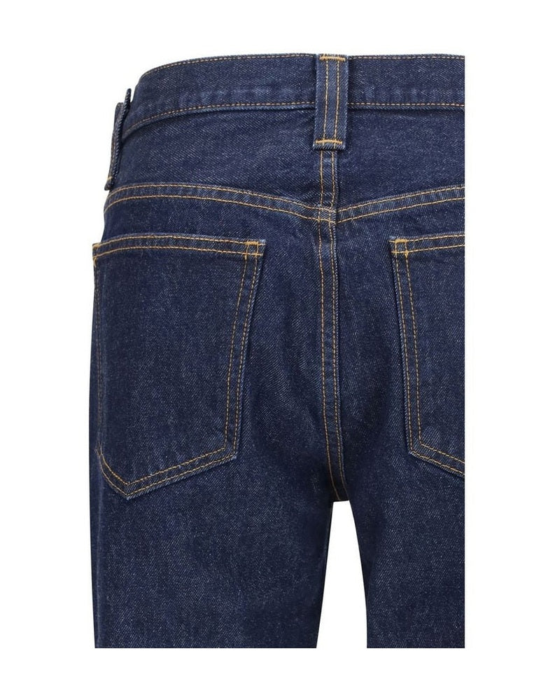 Khaite Blue Cotton Straight Leg Jeans 