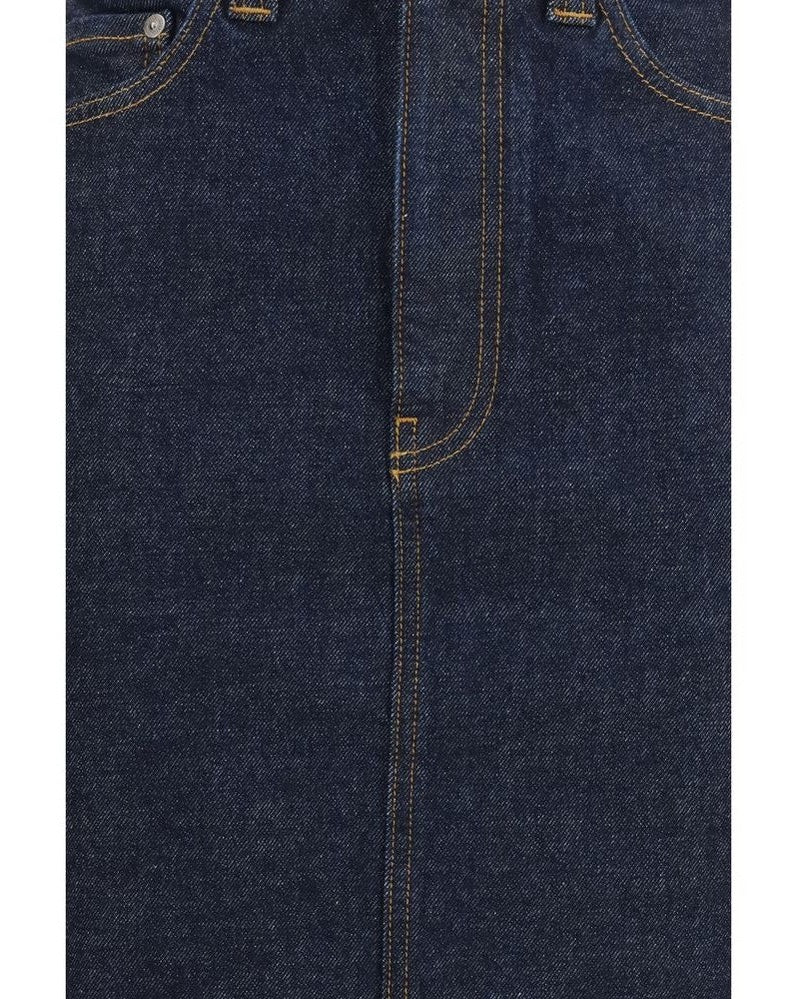 Khaite Blue Denim Skirt Glam Steals