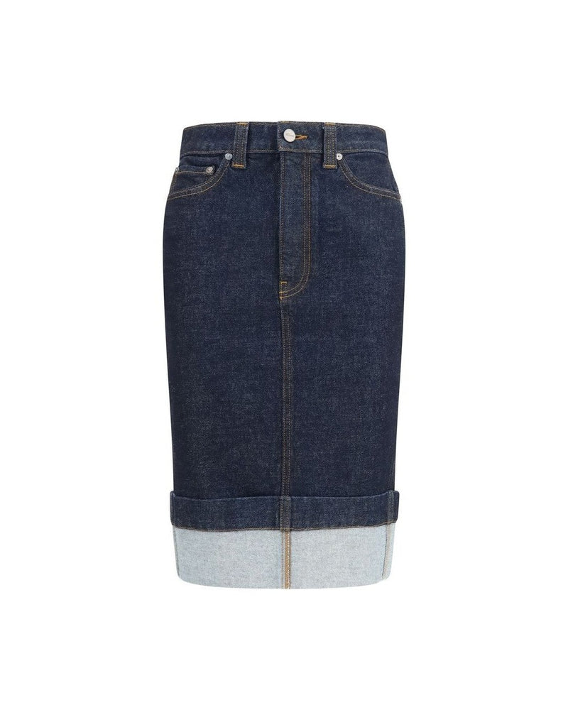 Khaite Blue Denim Skirt Glam Steals