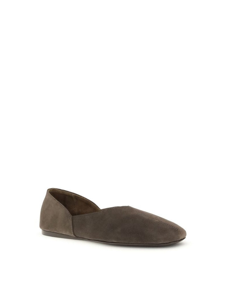 Khaite Brown Calf Leather Bos Taurus Ballet Flats Glam Steals