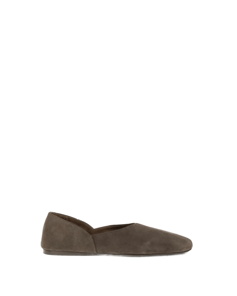 Khaite Brown Calf Leather Bos Taurus Ballet Flats Glam Steals