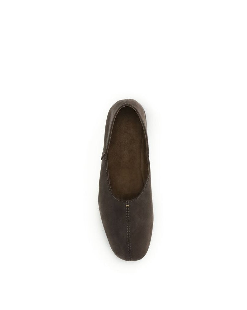 Khaite Brown Calf Leather Bos Taurus Ballet Flats Glam Steals