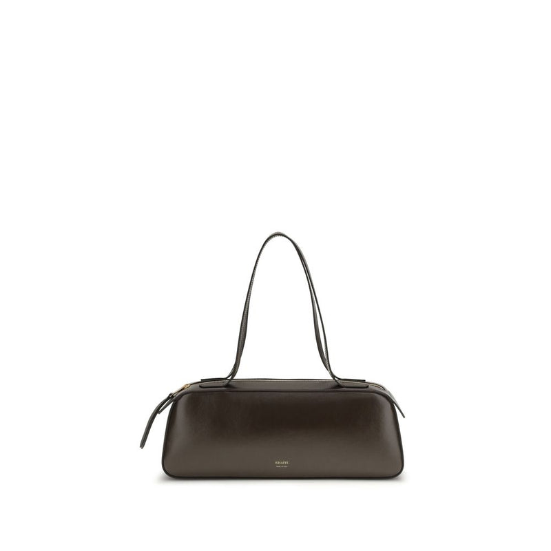 Khaite Brown Calf Leather Bos Taurus Shoulder Bag Glam Steals