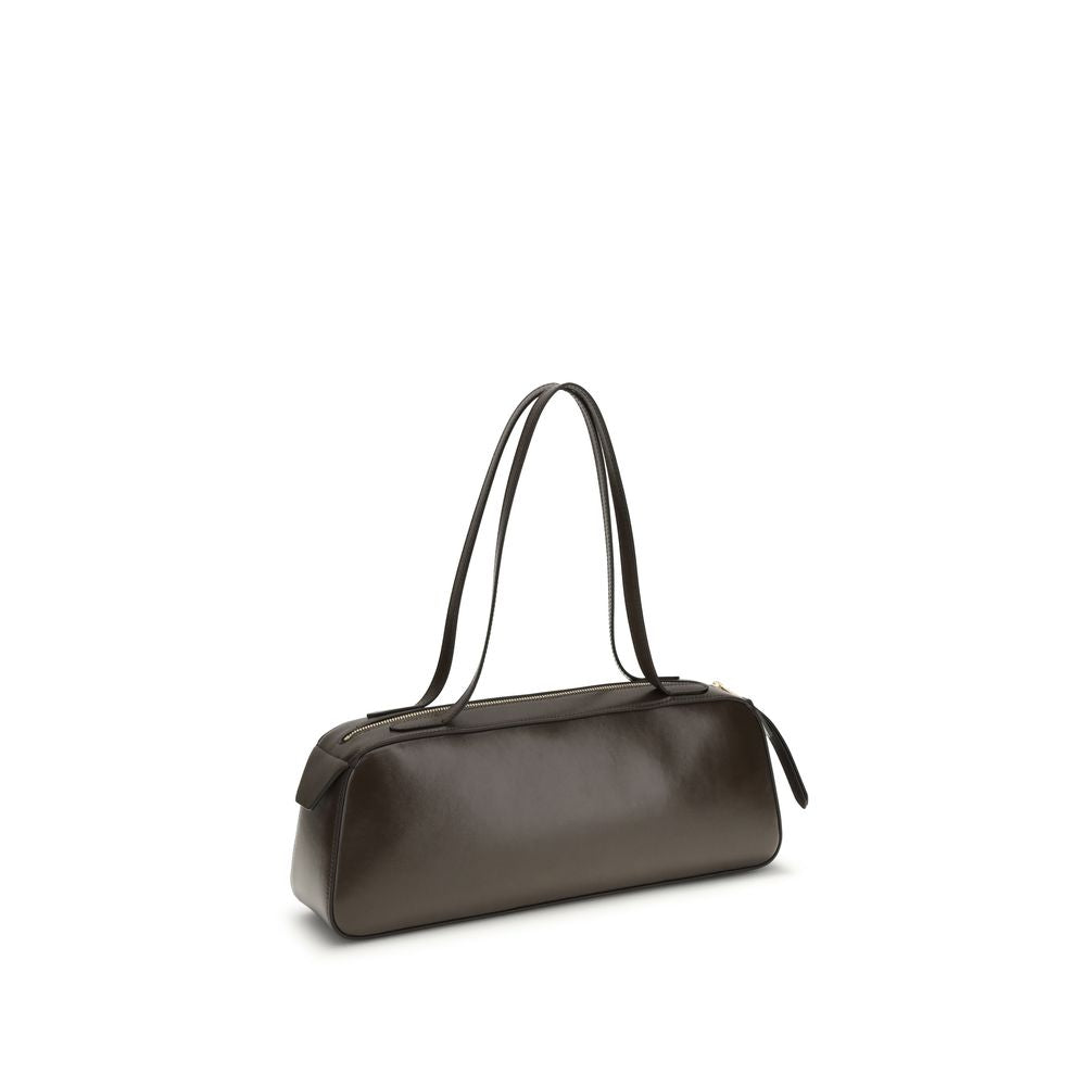 Khaite Brown Calf Leather Bos Taurus Shoulder Bag Glam Steals