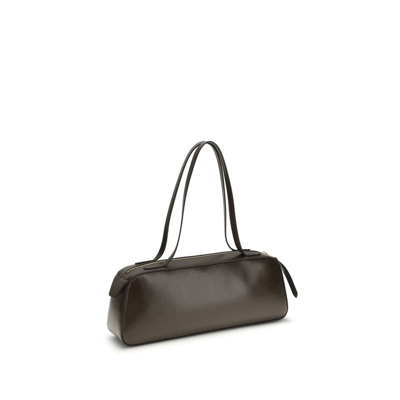 Khaite Brown Calf Leather Bos Taurus Shoulder Bag Glam Steals