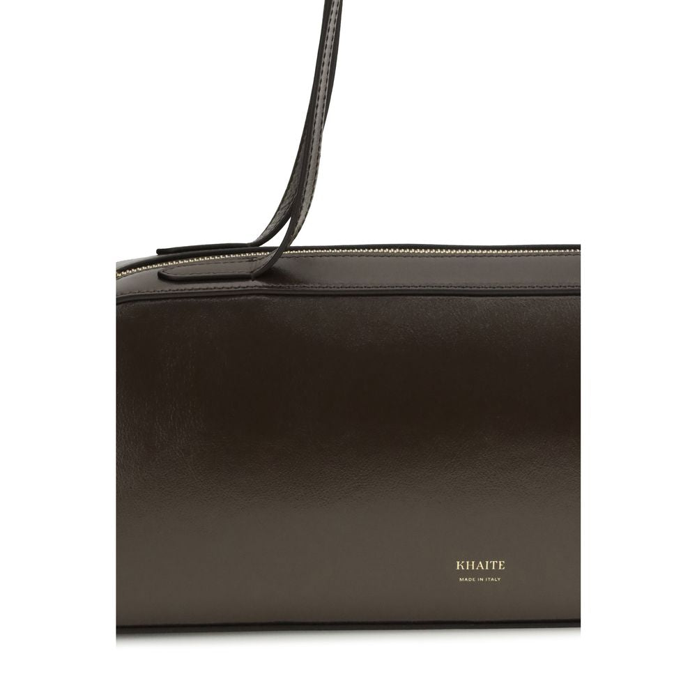 Khaite Brown Calf Leather Bos Taurus Shoulder Bag Glam Steals