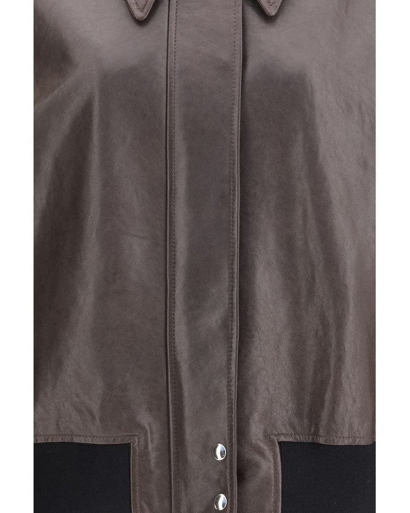 Khaite Brown Leather Jacket 