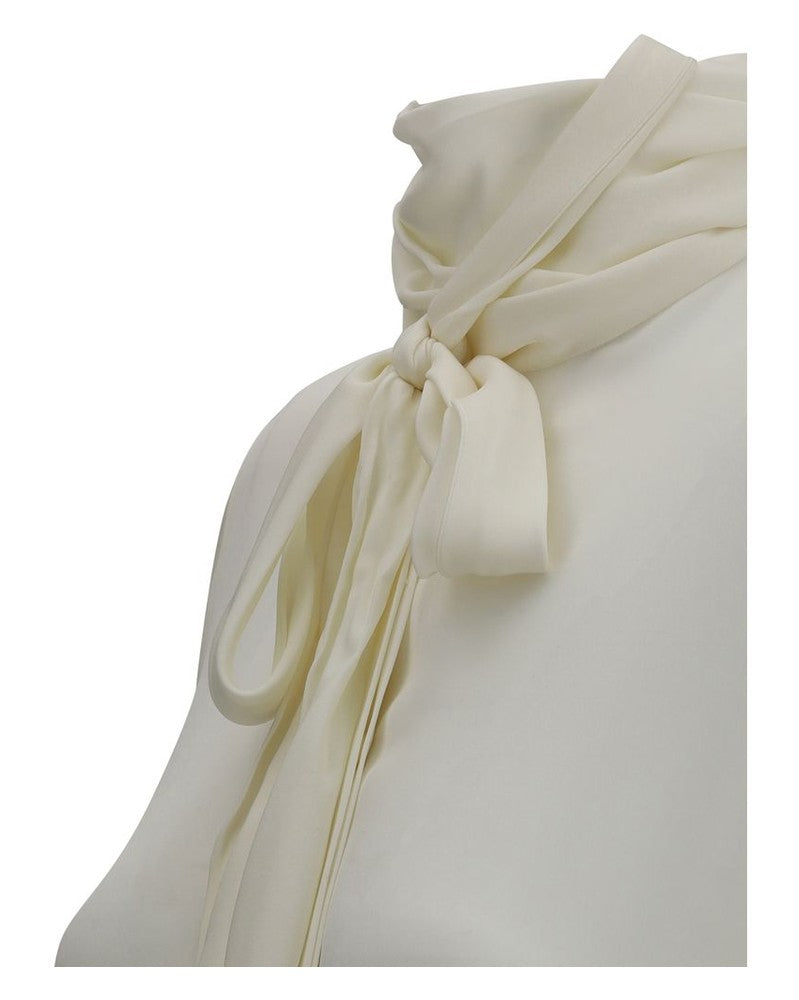 Khaite White Silk Dress Shirt Glam Steals