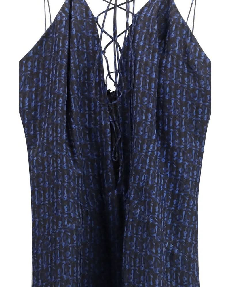 Kristina Ti Blue Silk Casual Dress 