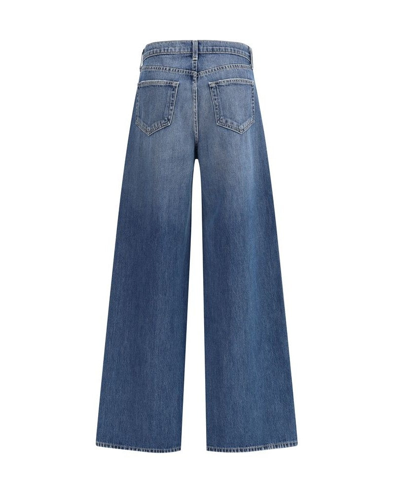 L'agence Light Blue Cotton Relaxed Fit Jeans Glam Steals