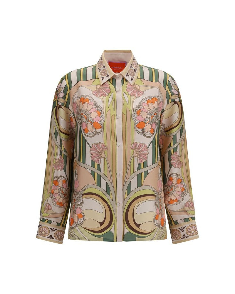 La Double J Multicolor Silk Pattern Shirt Glam Steals