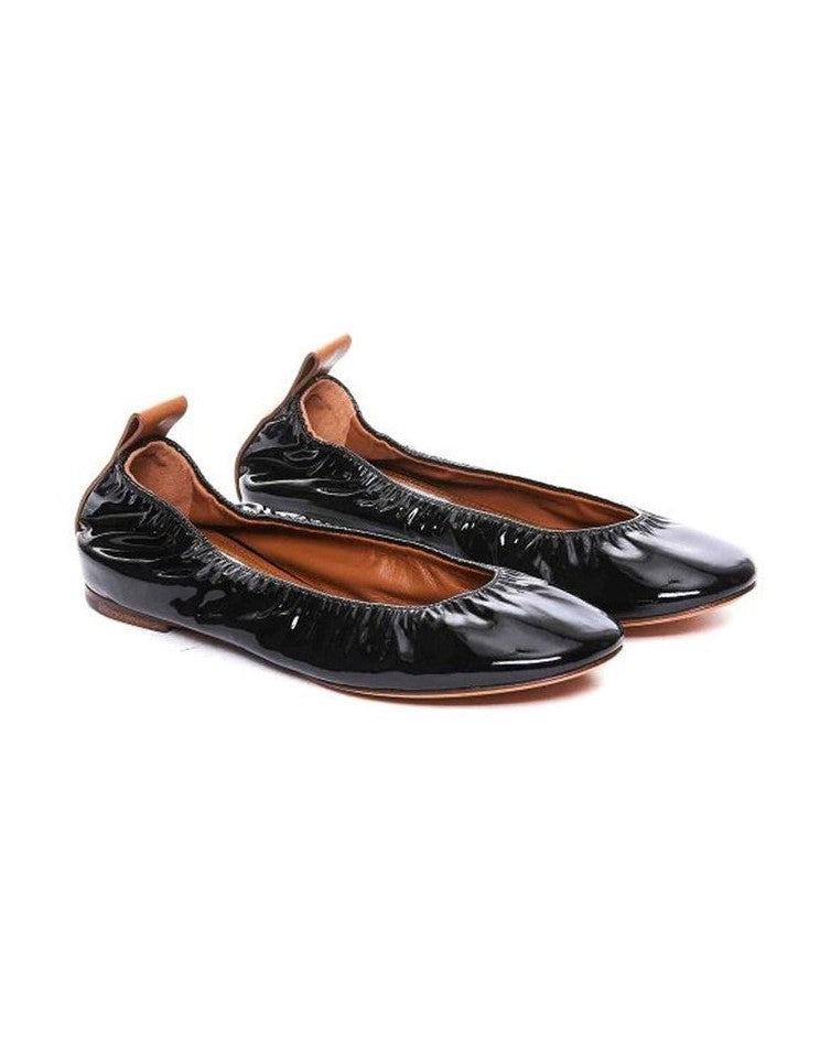 Lanvin Black Calfskin Ballet Flats Glam Steals