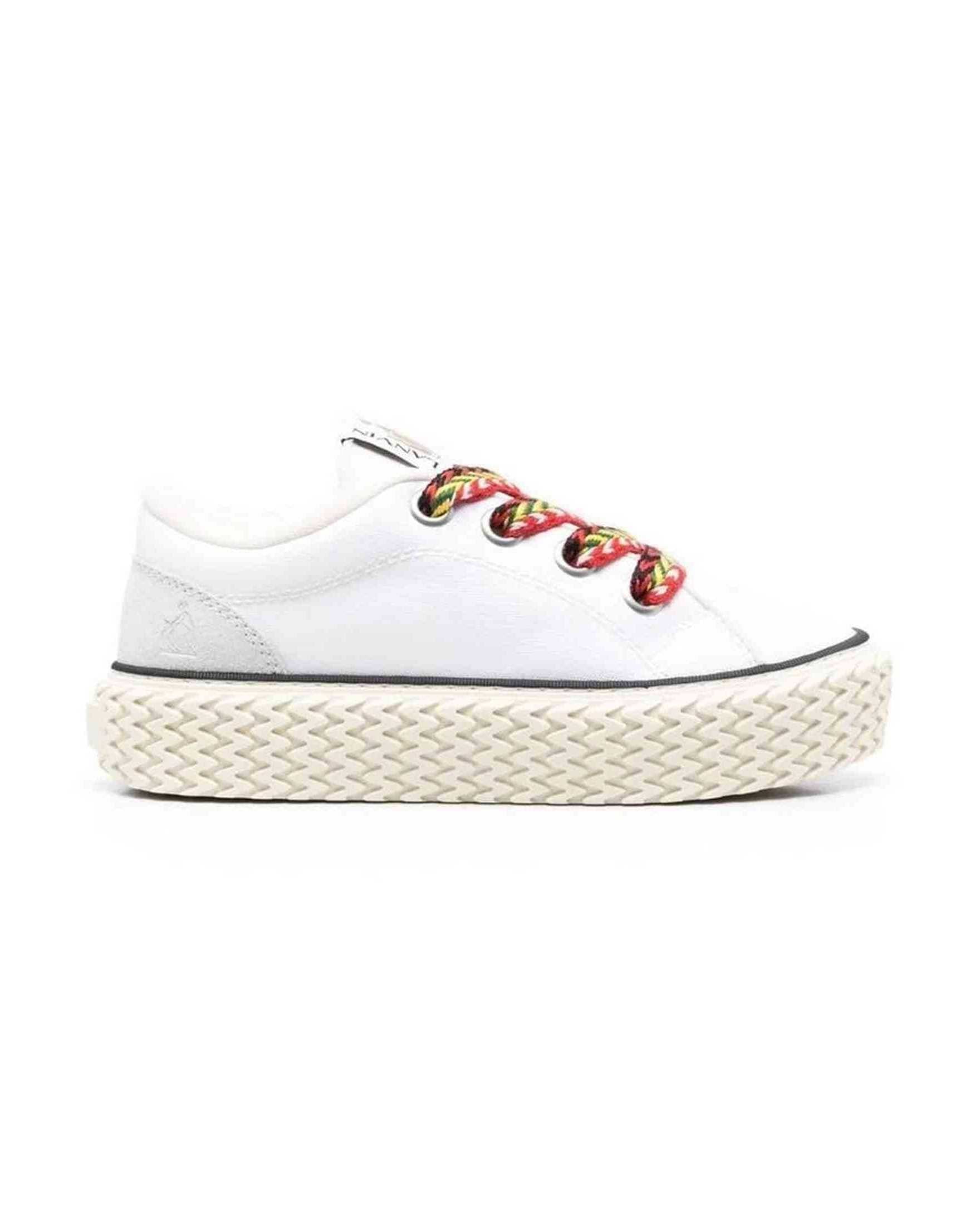 Lanvin Cotton Lace Up Sneakers Glam Steals