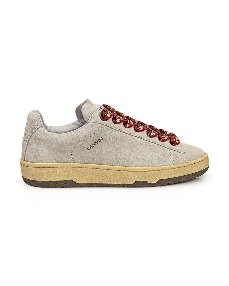 Lanvin Gray Leather Low Top Sneakers Glam Steals