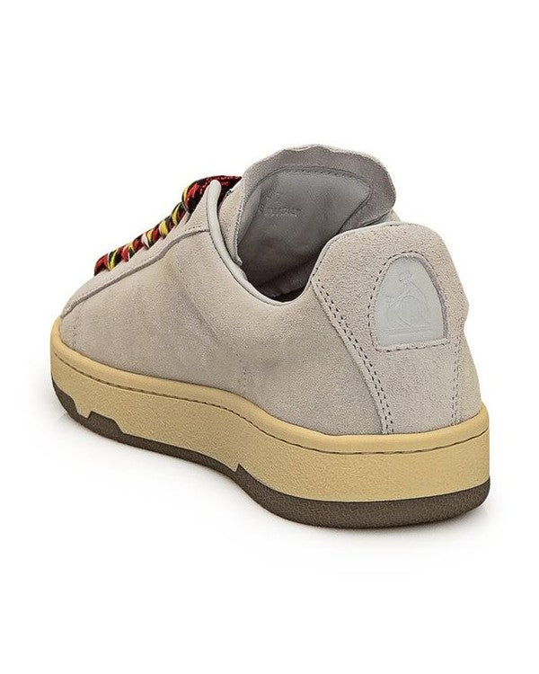 Lanvin Gray Leather Low Top Sneakers Glam Steals