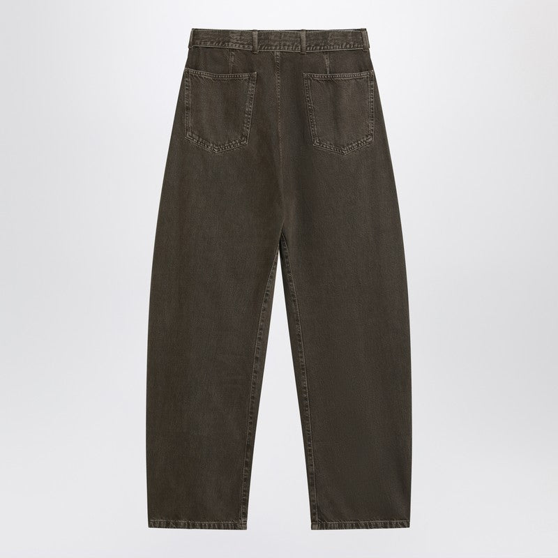 Lemaire Green Denim Trouser With Belt Glam Steals