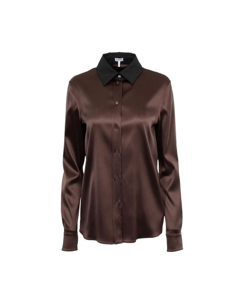 Loewe Brown Silk Dress Shirt Glam Steals
