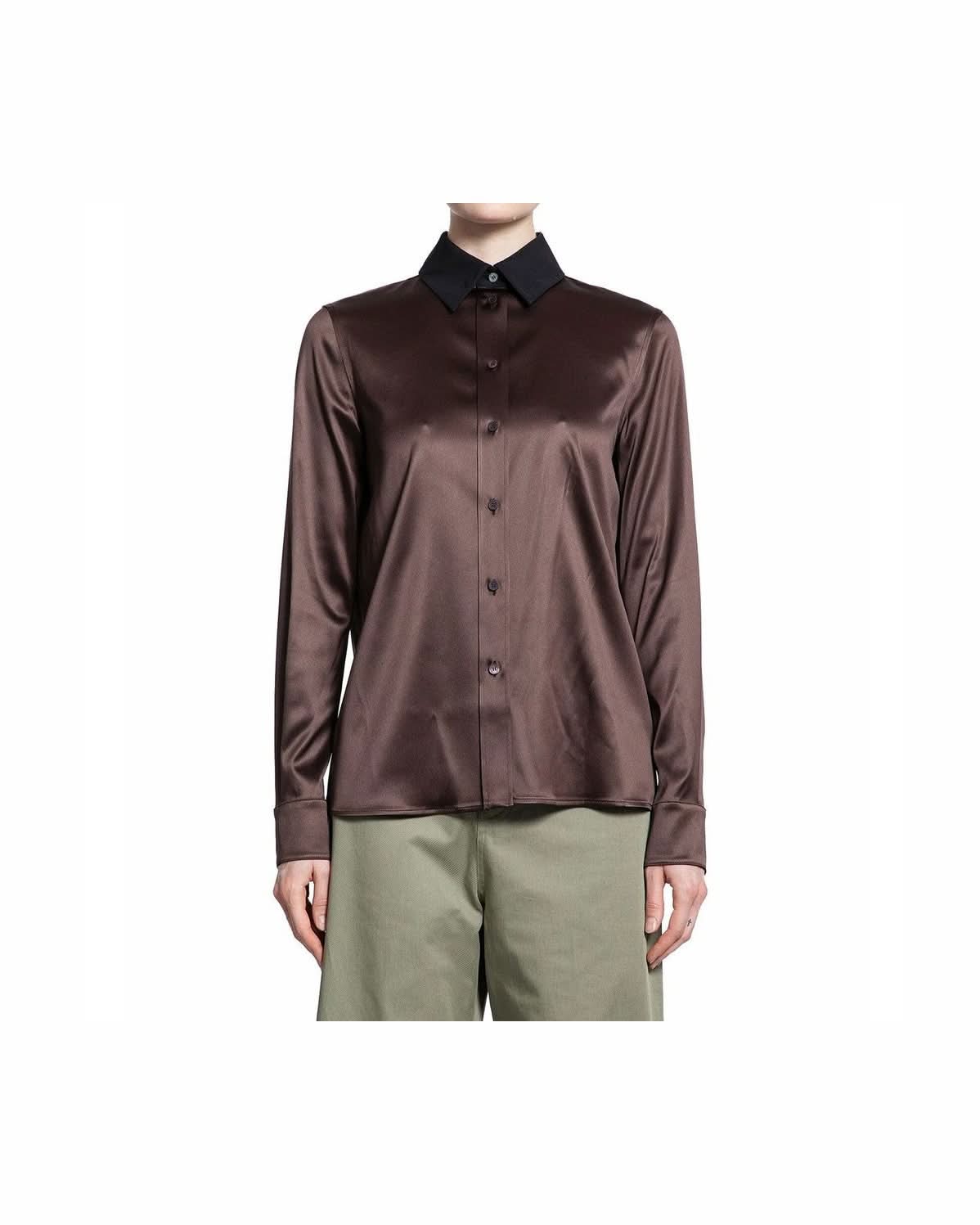 Loewe Brown Silk Dress Shirt Glam Steals