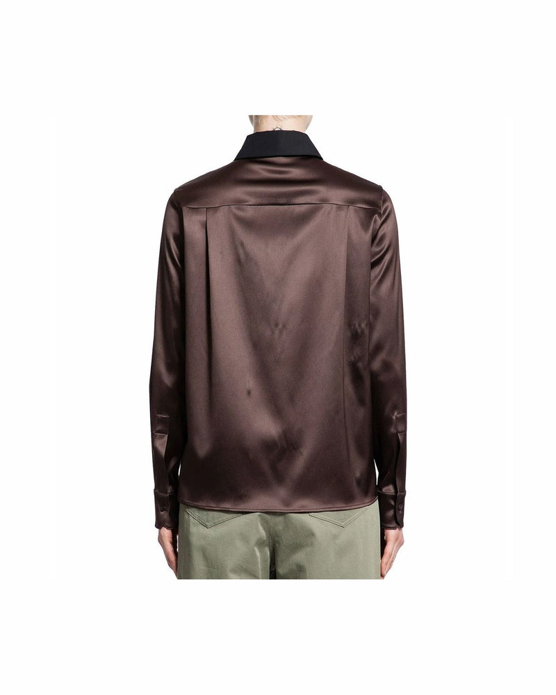 Loewe Brown Silk Dress Shirt Glam Steals